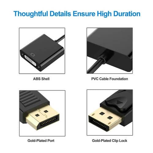 DisplayPort DP Male to DVI Female Adapter Display Port Converter For Computer, Desktop, Laptop, PC, Monitor, Projector, HDTV - Black DisplayPort DP Male to DVI Female Adapter Display Port Converter For Computer, Desktop, Laptop, PC, Monitor, Projector, HDTV - Black